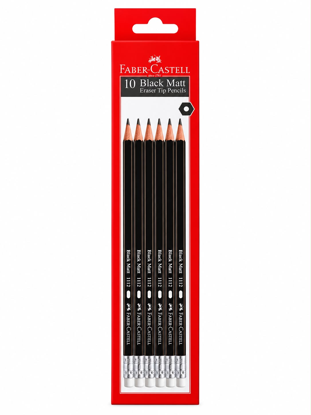 FABER CASTELL BLACK MATT ERASER TIP PENCILS