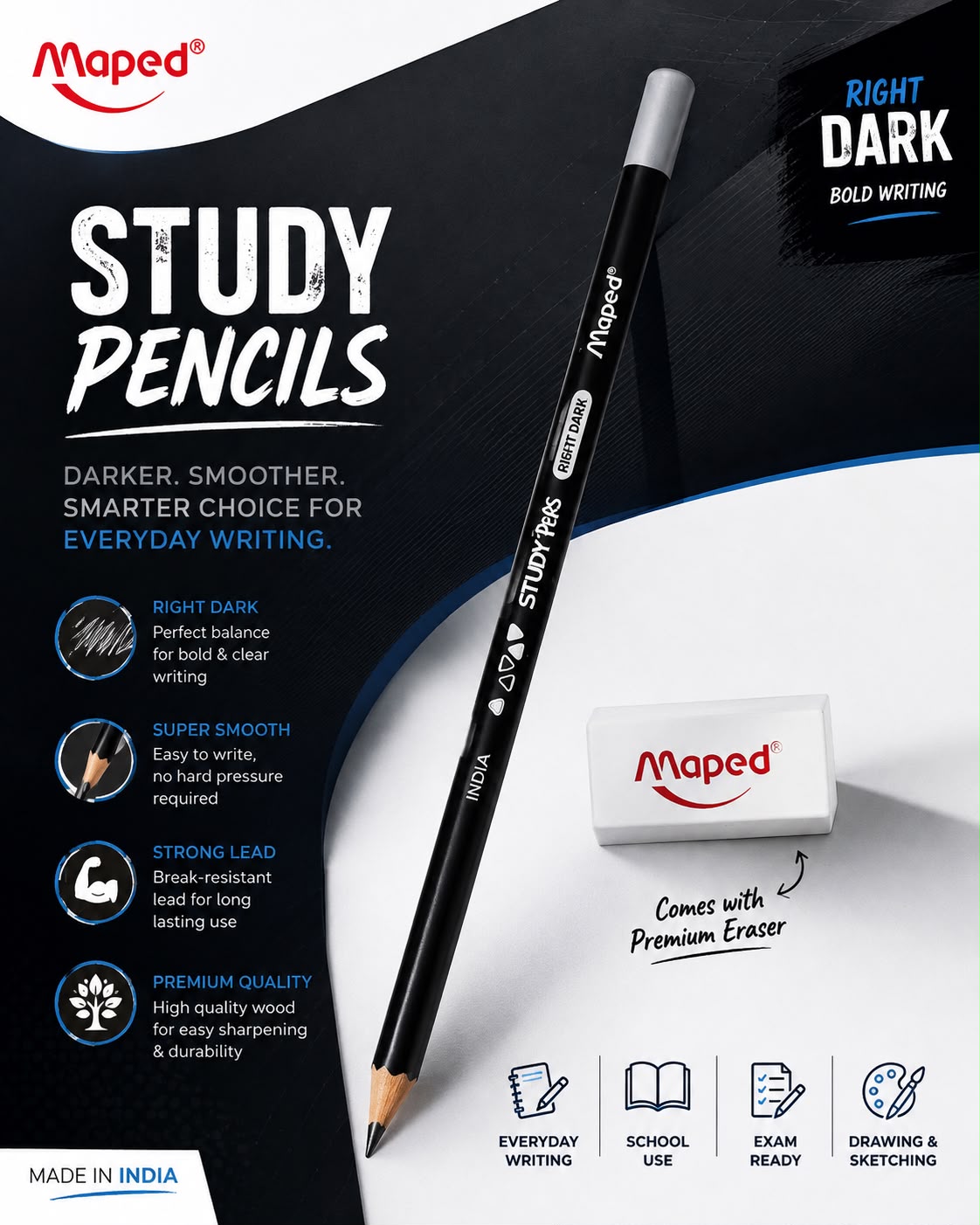 MAPED STUDY PEPS STELLAR 2B GRAPHITE PENCIL