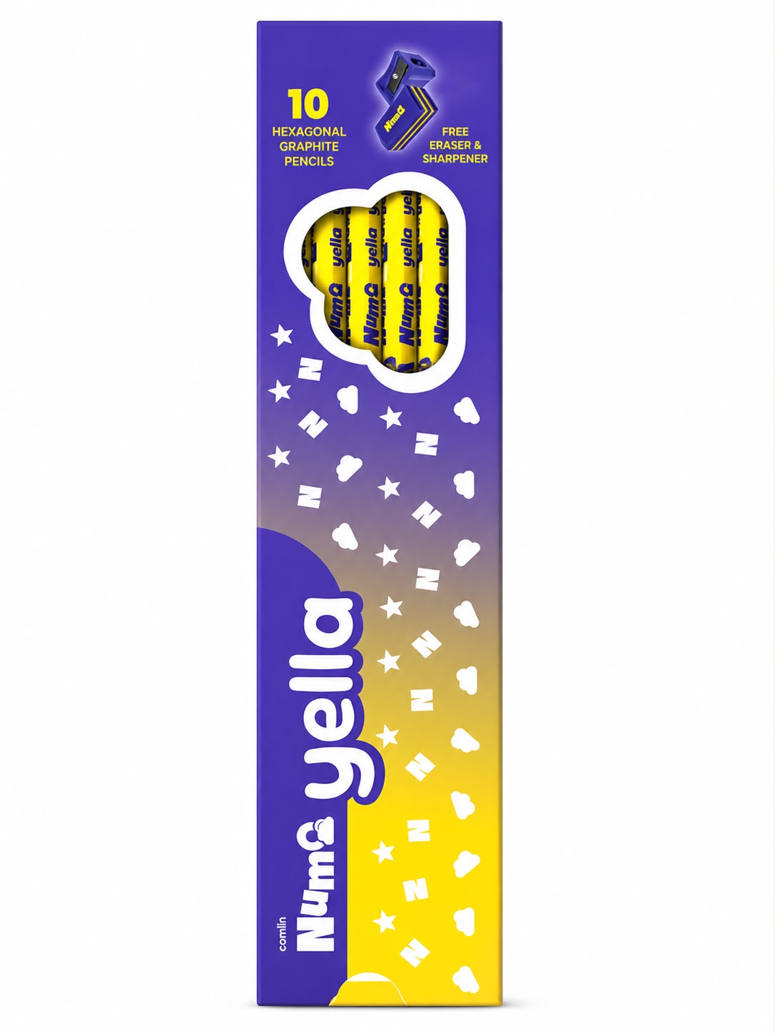 CAMLIN NUMO YELLA 10 HEXAGONAL GRIP PENCILS thumbnail 2