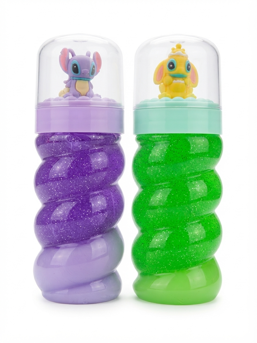Glitter Slime Toy with Cartoon Character Topper