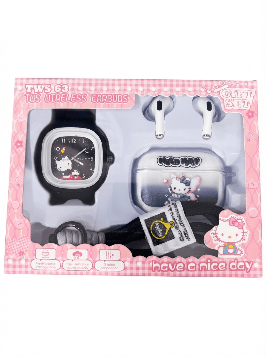 Tws wireless earbuds Cartoon-Themed 4-in-1 Accessory Gift Set