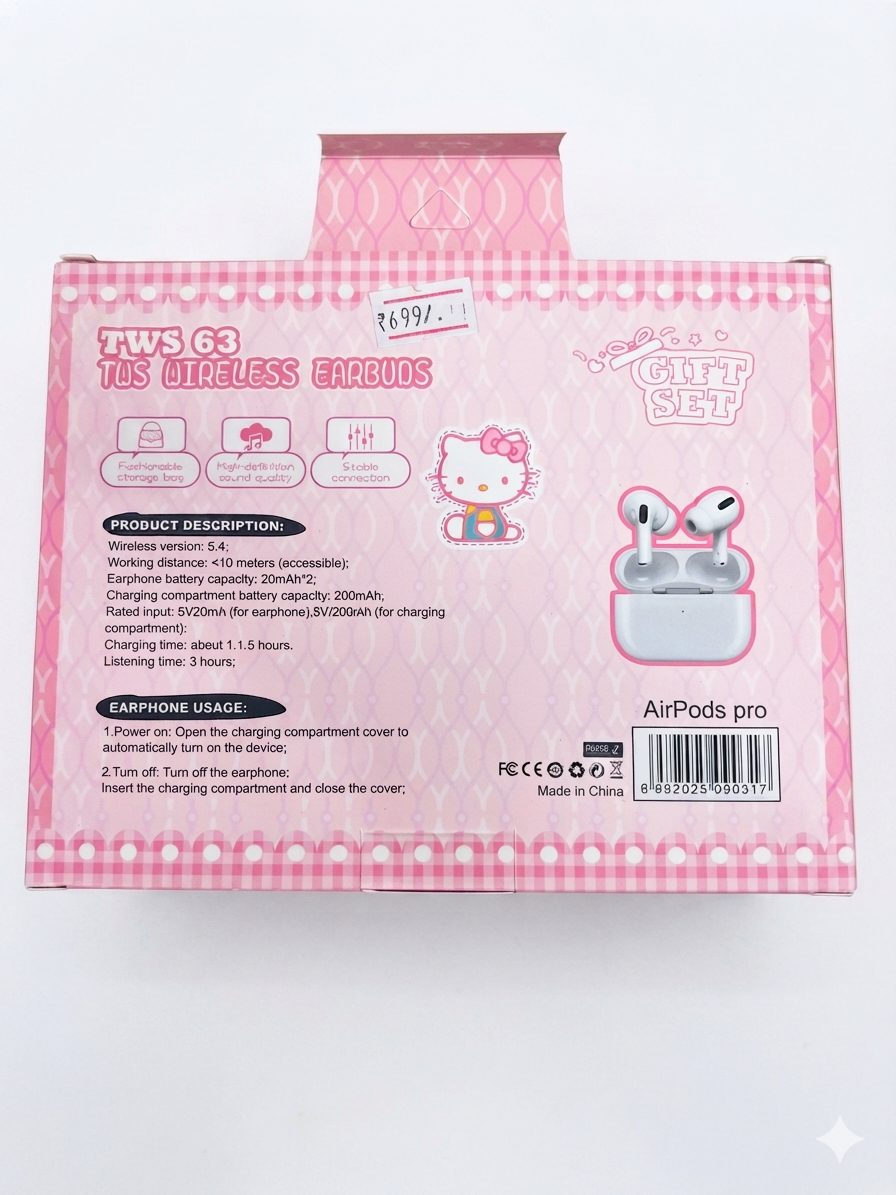 Tws wireless earbuds Cartoon-Themed 4-in-1 Accessory Gift Set thumbnail 2