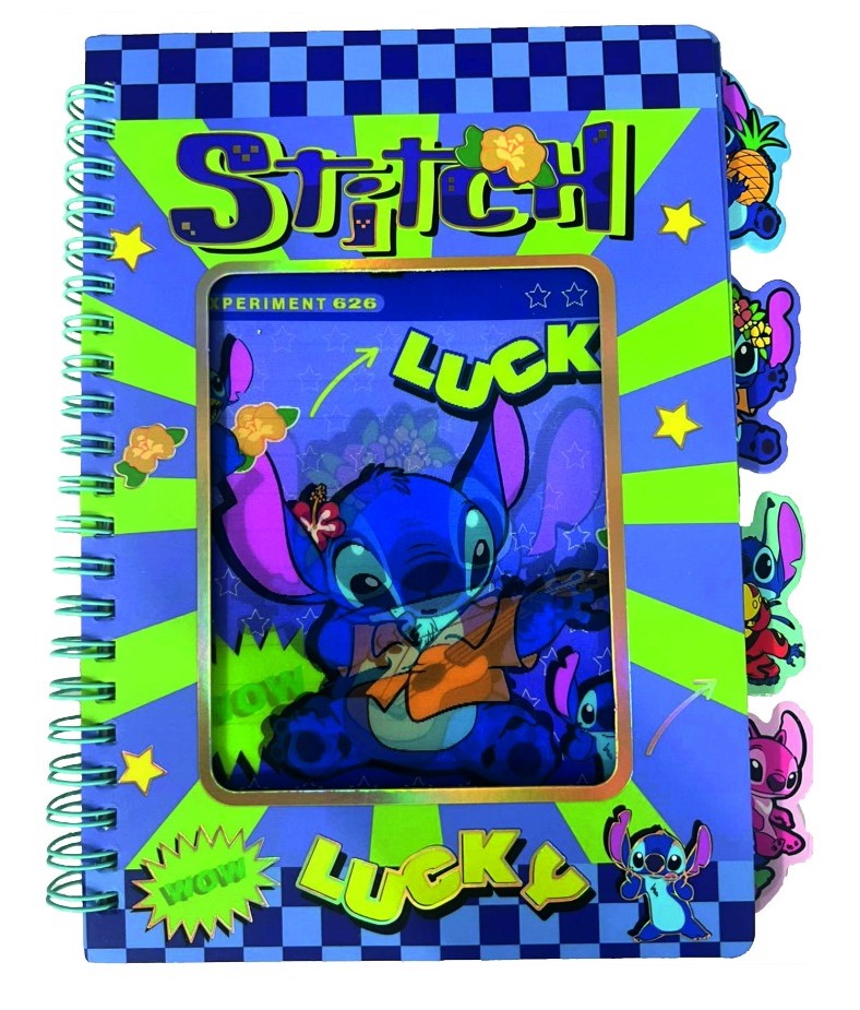 Stitch Cartoon Spiral Diary with Sticker Sheet