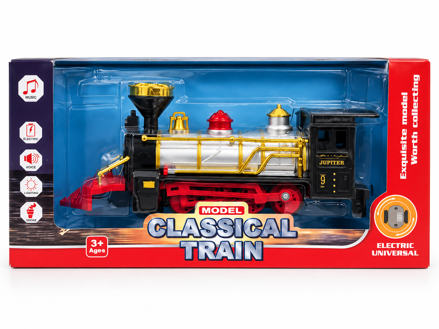 Classical Electric Toy Train – Jupiter Model with Light, Music & Smoke Effect